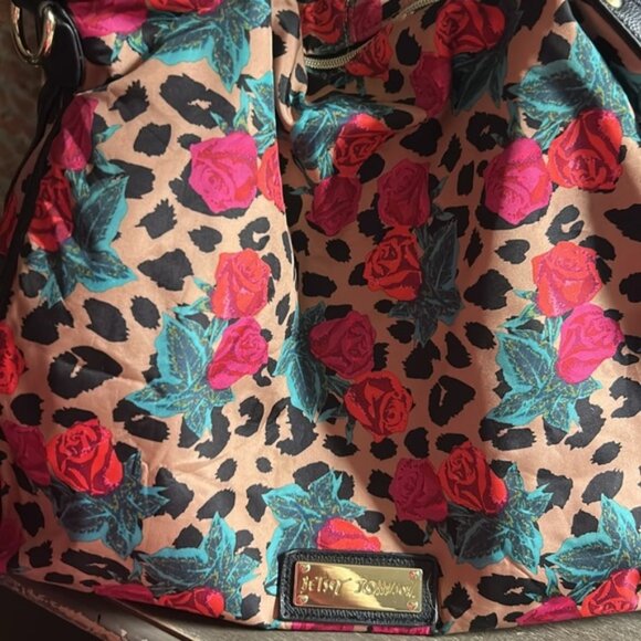 Betsey Johnson large animal rose print bag with detachable shoulder strap - Picture 6 of 9